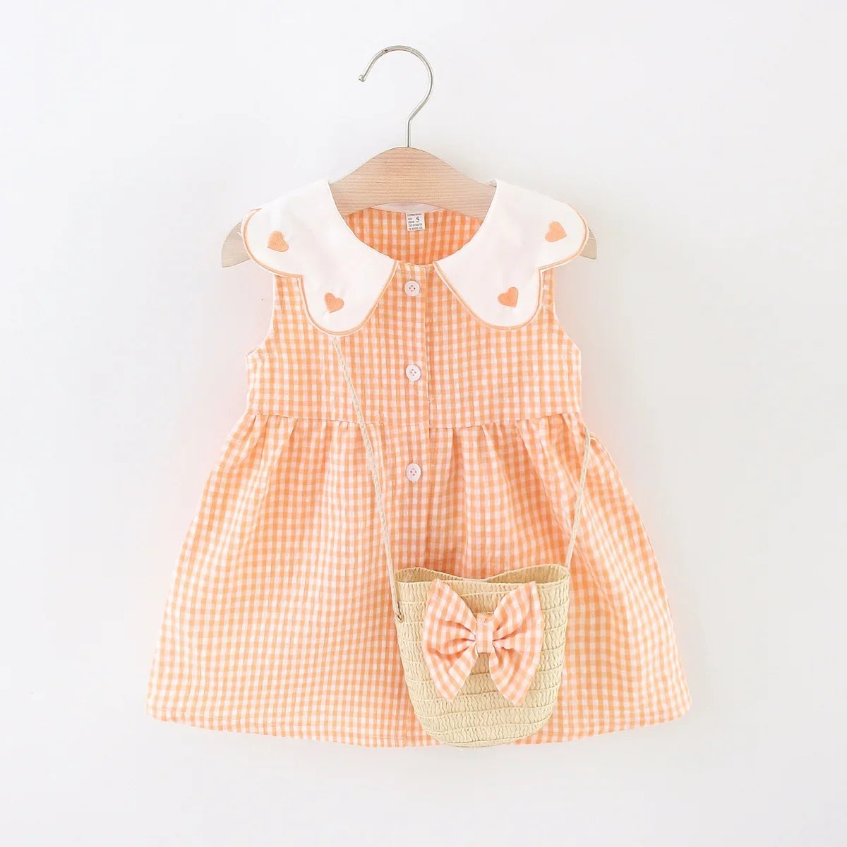 Infant Girls’ Plaid Tank Top Skirt + Crossbody Bag