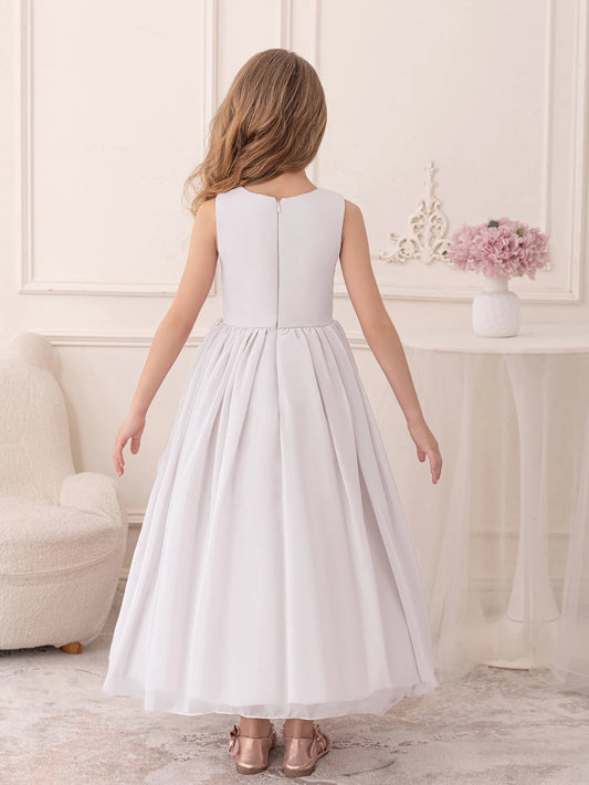 White Tulle Princess Dress for Girls – Birthday & Party
