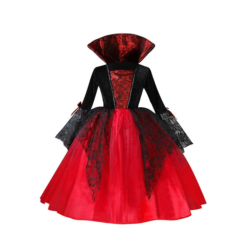 Halloween Girls Vampire Cosplay – Gothic Black Red Ghost Bride Outfit
