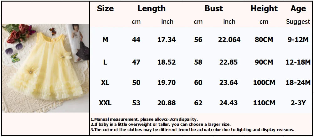 Baby Girl Costume – 3D Flowers & Mesh Pleats