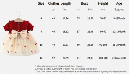 Baby Girl Short Sleeve Mesh Princess Dress