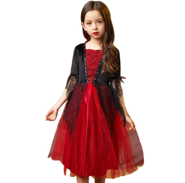 Girls Vampire Halloween Costume – Gothic Tutu Dress