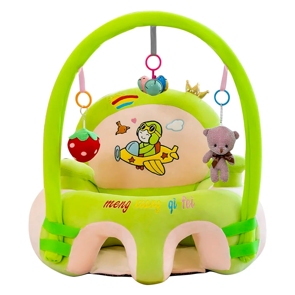 Baby Feeding Safety Seat - Soft Plush Cartoon Design, Comfortable Learning Sit Chair for Kids without cotton