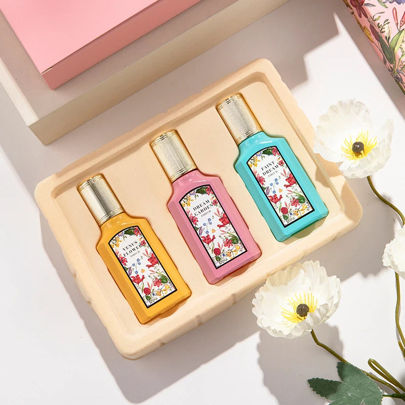 Floral Scent Perfume Gift Box: 4-Piece Set with Lasting Fragrance"