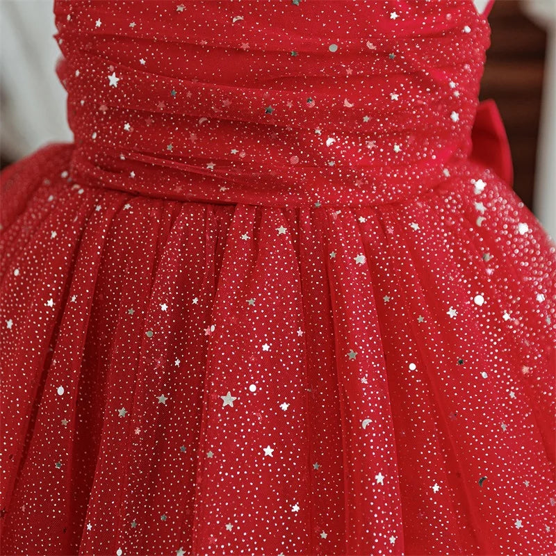 Girls Party Dress – Elegant Blue Sequin Gown