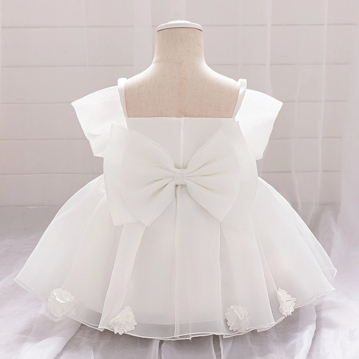 Baby Girl Baptism Dress – 1st Birthday Pink Gown