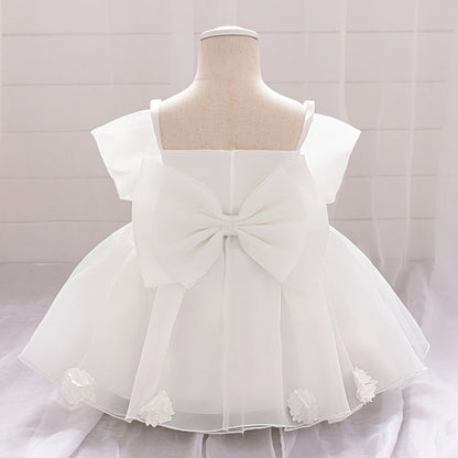 Baby Girl Baptism Dress – 1st Birthday Pink Gown