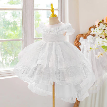 Girls’ Formal Lace Dress – High-End Embroidery for Flower Girl