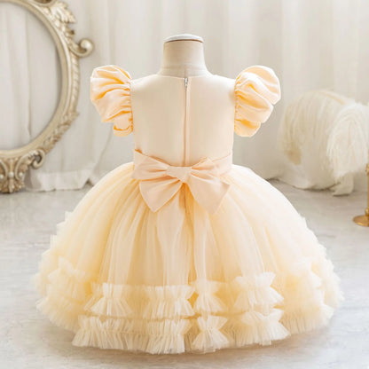 Girl Party Dress – Lace Bow Wedding Gown