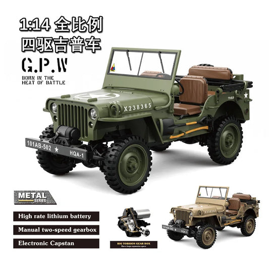 1:14 RC Military Car – HG4-58 4WD Electric Off-Road Model