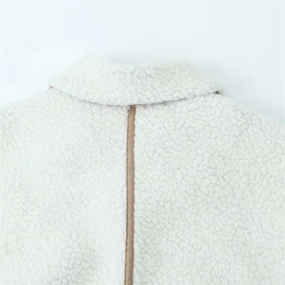 Women's Warm Long Sleeve Jacket with Zipper Pockets