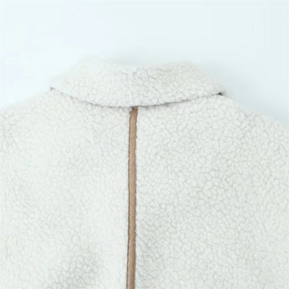 Women's Warm Long Sleeve Jacket with Zipper Pockets