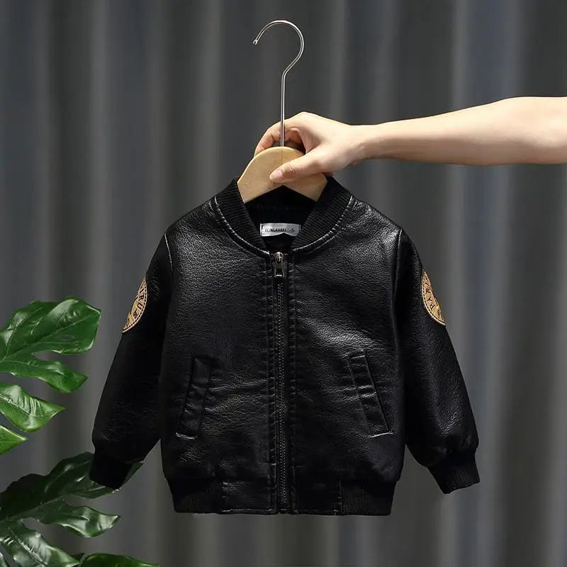 Kids’ PU Leather Jacket – Baby & Children’s Outerwear