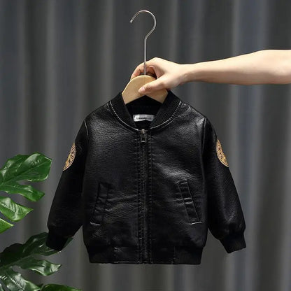 Kids’ PU Leather Jacket – Baby & Children’s Outerwear