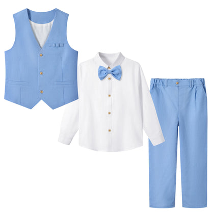 Children’s 4-Piece Linen Suit – Perfect for Weddings & Parties
