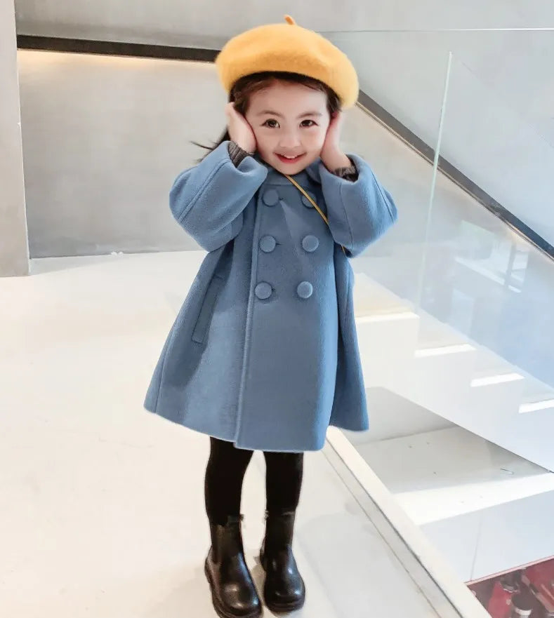 Warm Baby Girl Coat – Double-Breasted Winter Fashion