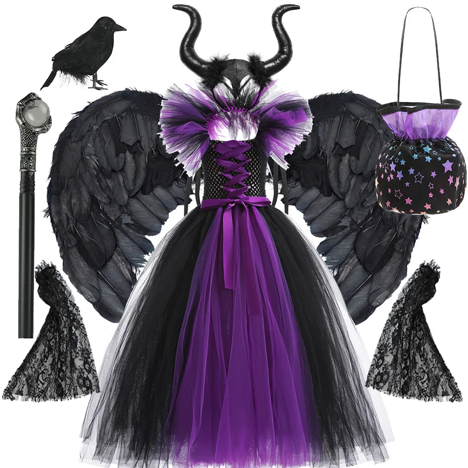 Luxury Halloween Costume – Girls Evil Role Dress