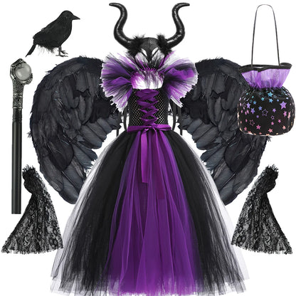 Luxury Halloween Costume – Girls Evil Role Dress