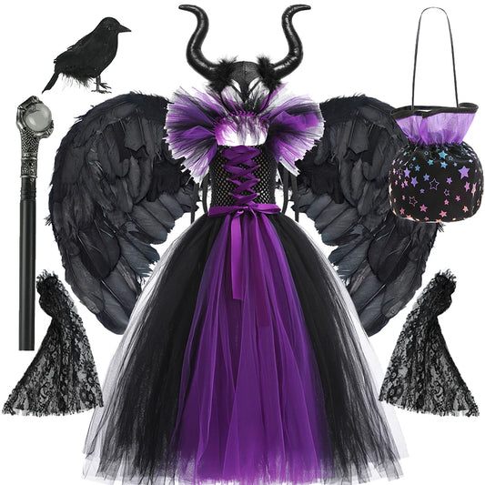 Luxury Halloween Costume – Girls Evil Role Dress