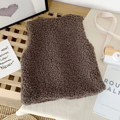 Autumn Winter Kids’ Plush Waistcoat – Soft & Cozy