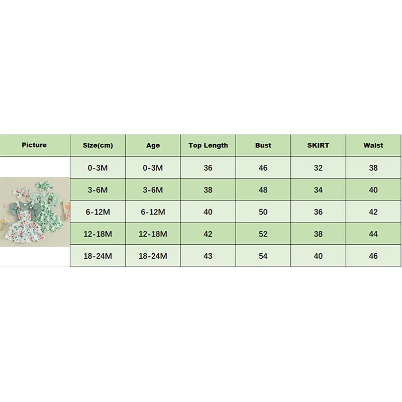 Sweet Baby Girl Summer Clothing Set 3Pcs