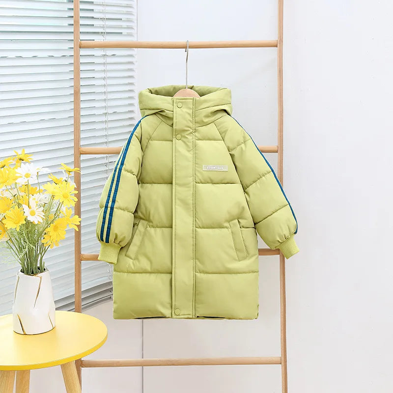 Kids' Long Cotton-Padded Jacket – Warm & Stylish