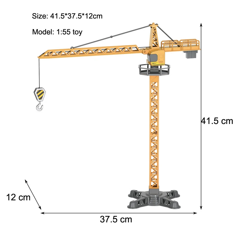 Engineering Diecast Vehicle Set – Tower Crane, Forklift, Bulldozer & Excavator for Boys!