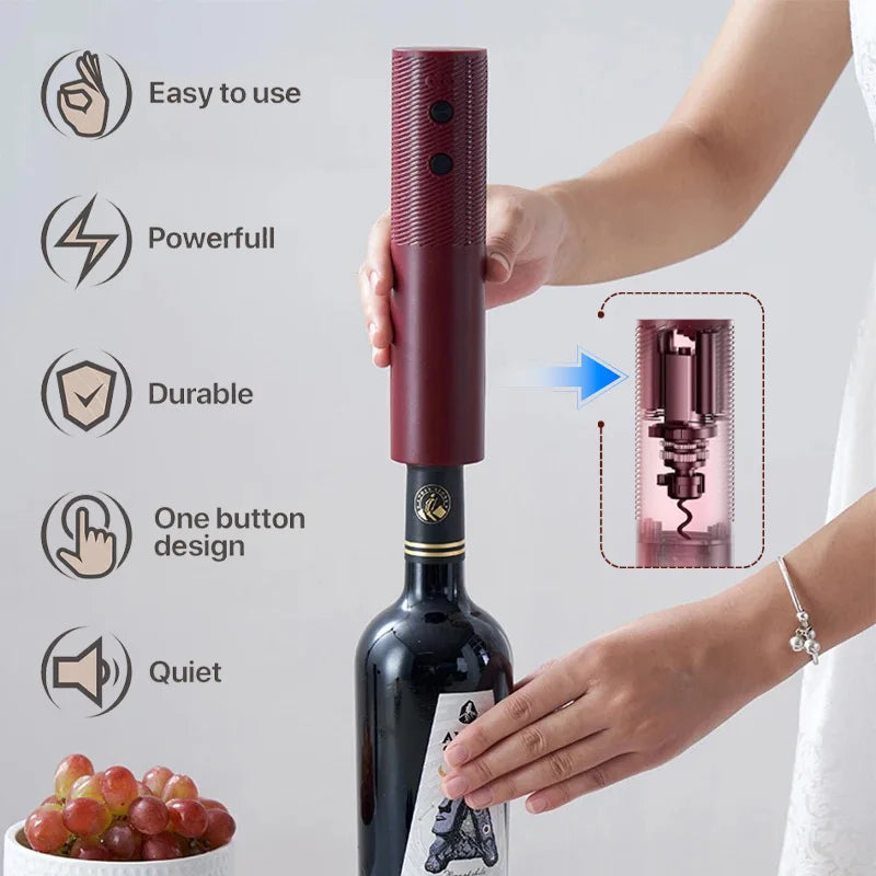 Electric Wine Bottle Opener Automatic Red Wine Corkscrew Rechargeable Wine Opener One-click Button Wine Tools Kitchen Products