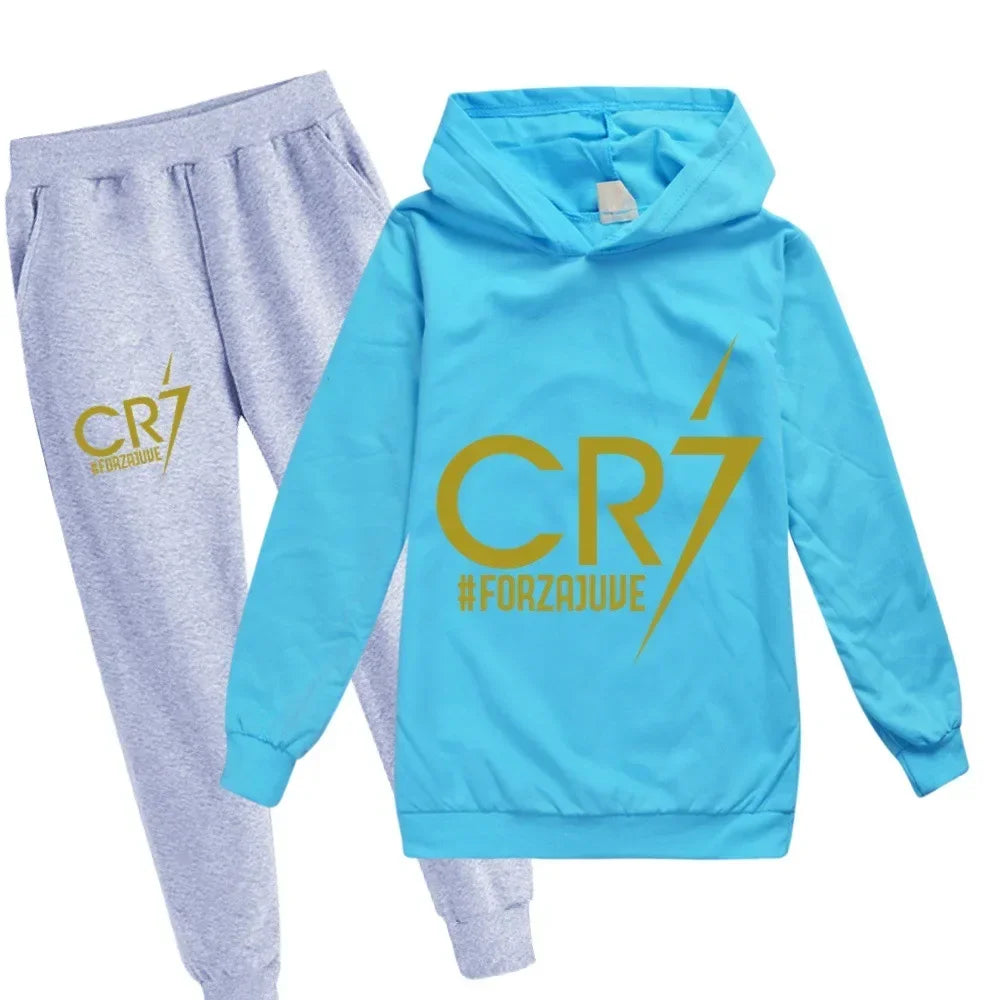 Kids' CR7 Hoodie & Pants Set: Sporty Style for Young Fans