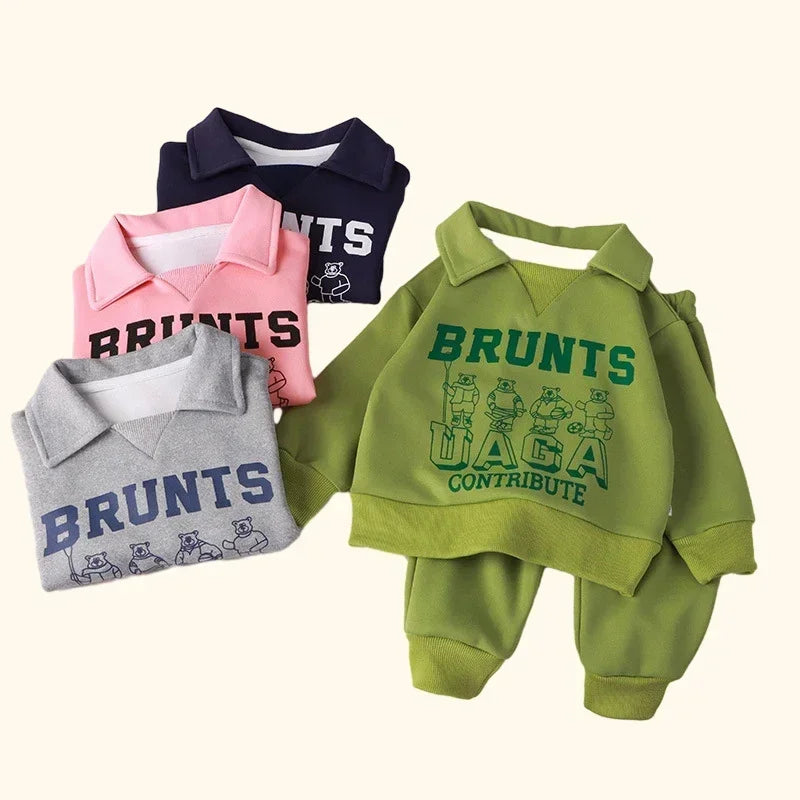 Kids' Warm Polo Tracksuit: Cozy & Stylish for Autumn and Winter