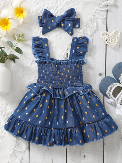 Toddler Girl Fashion Slip Dress & Headband Set