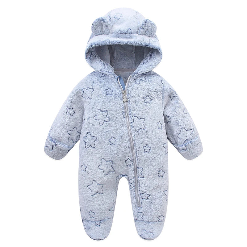 Soft Flannel Baby Romper – 0–12M Warmth