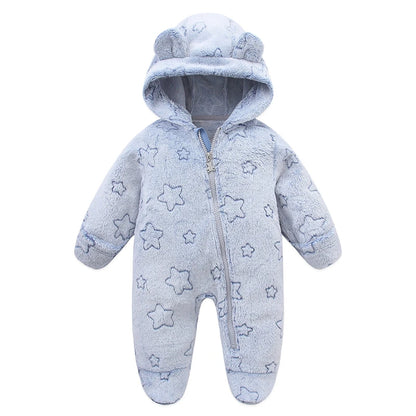 Soft Flannel Baby Romper – 0–12M Warmth