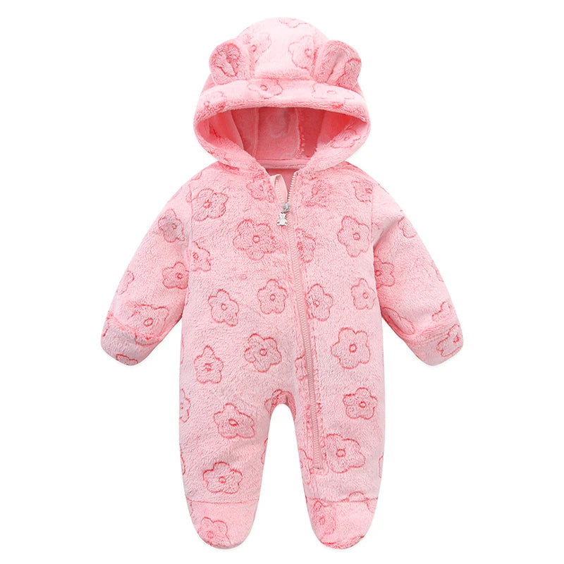 Soft Flannel Baby Romper – 0–12M Warmth