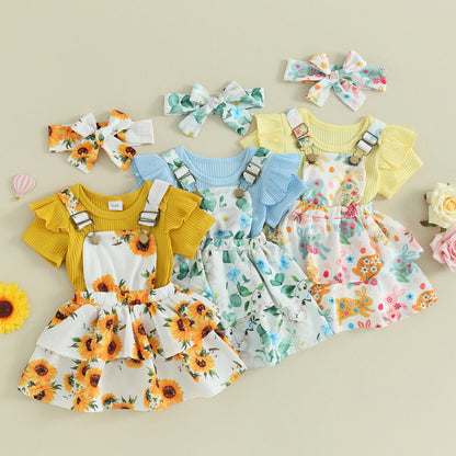 Sweet Baby Girl Summer Clothing Set 3Pcs