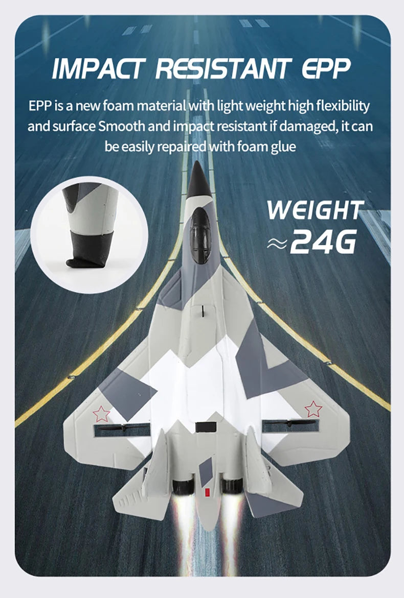 2.4G RC Foam Aircraft SU-35 – Fighter Jet Glider Toy for Kids