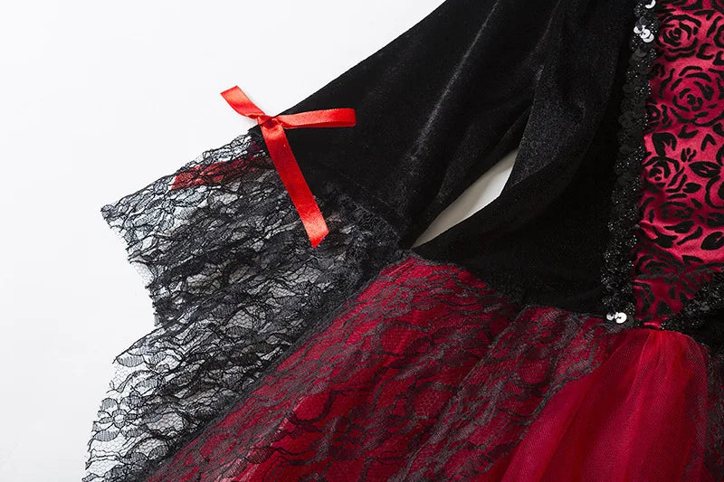 Children’s Gothic Vampire Costume – Ghost Bride Cosplay Party Dress