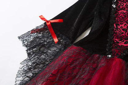 Children’s Gothic Vampire Costume – Ghost Bride Cosplay Party Dress