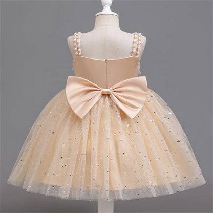 Girls Party Dress – Elegant Blue Sequin Gown