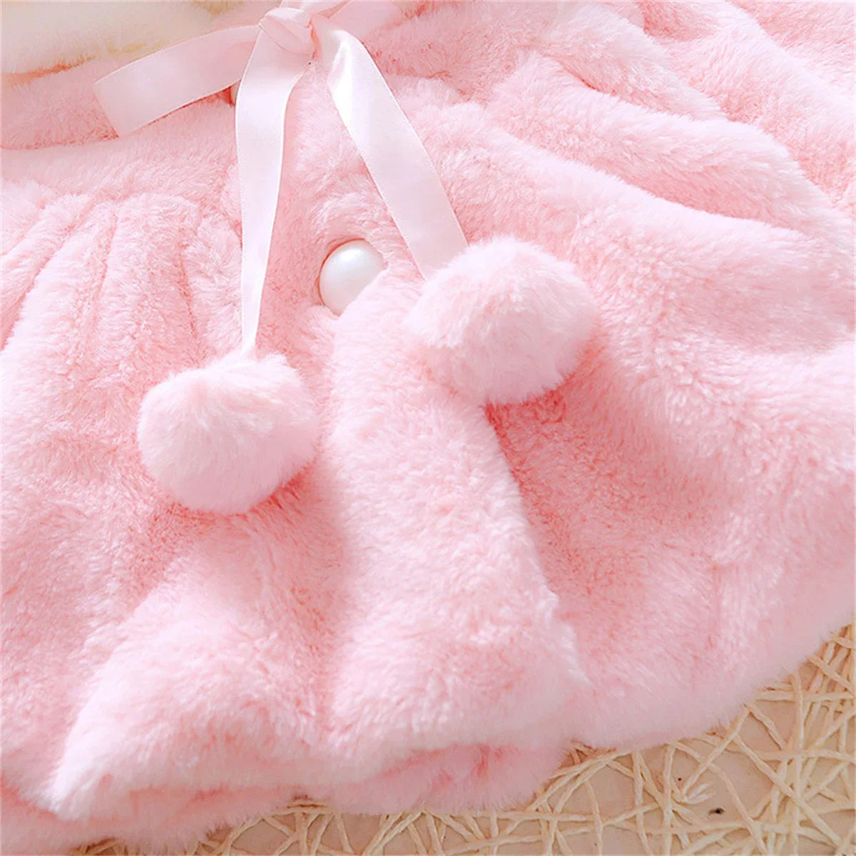 Baby Girl Winter Jacket – Cute Hooded Rabbit Ear Sweater (0–3Y)