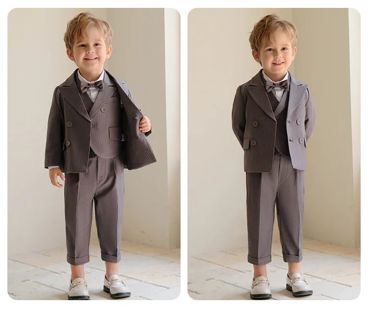 Little Gentleman Korean Striped Suit – Boys’ Party & Ceremony Costume