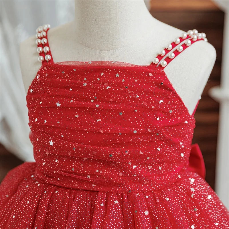 Girls Party Dress – Elegant Blue Sequin Gown