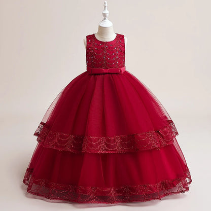 Flower Bow Kids’ Dress – Pageant & Party Wear
