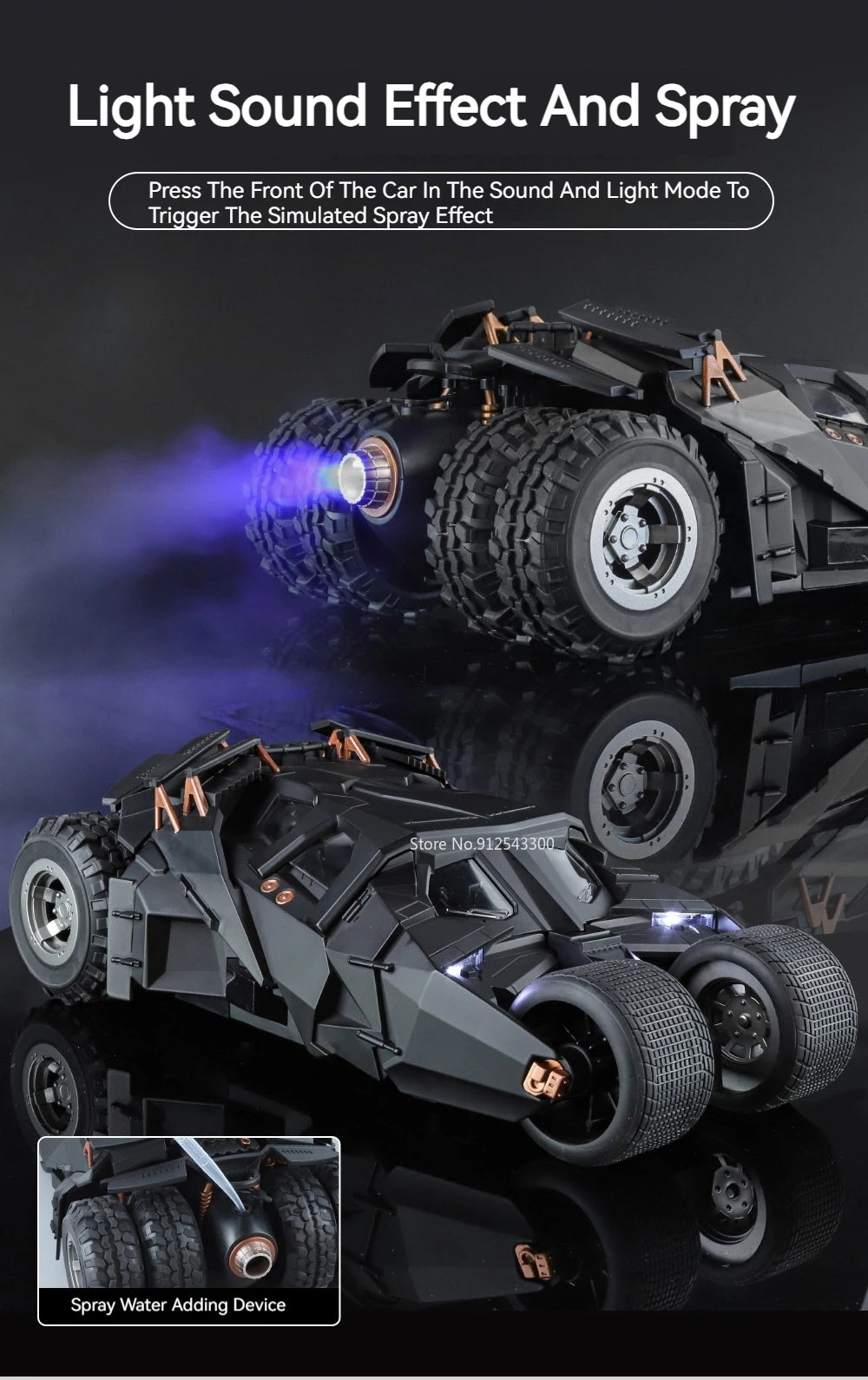 1:18 Alloy Batmobile – Sound & Light Car Model for Fans & Collectors