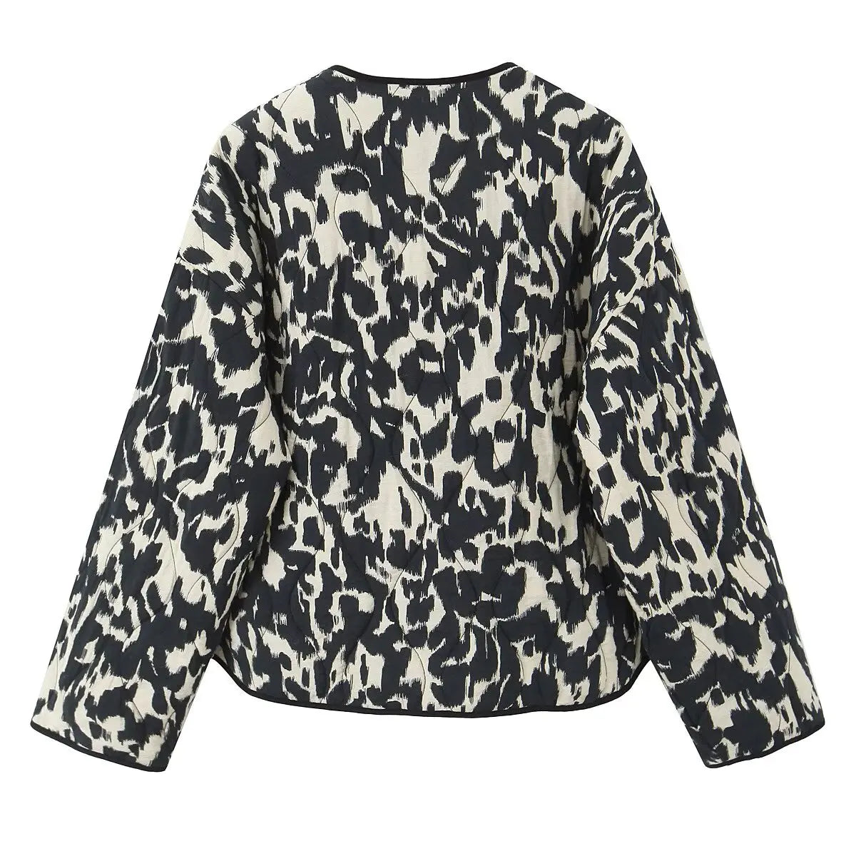 Commuter Style Cotton Jacket – Animal Print & Long Sleeve