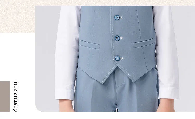 Boys’ Formal Suit Set – Spring/Summer Wedding Outfit (Ages 1–14)