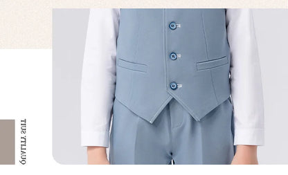 Boys’ Formal Suit Set – Spring/Summer Wedding Outfit (Ages 1–14)