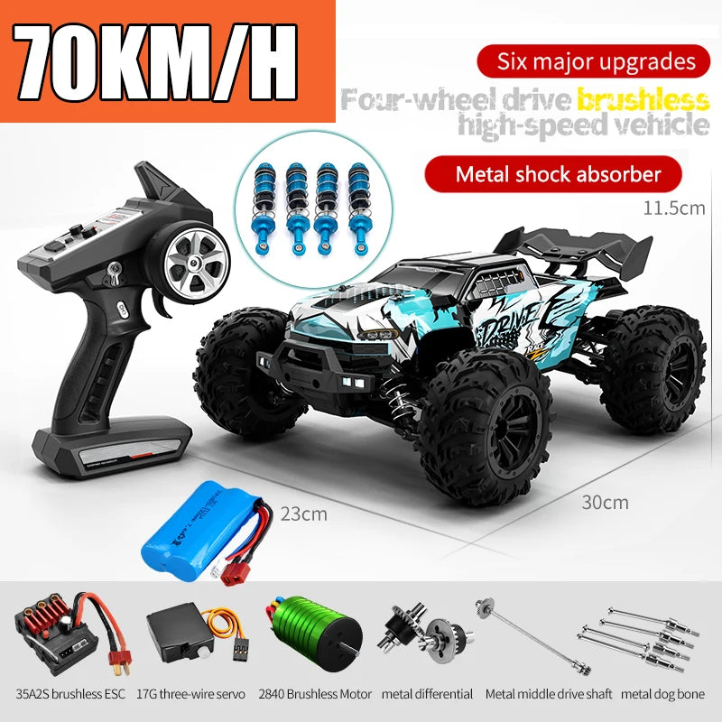 1:16 RC Off-Road Car – High-Speed 4WD Monster Truck with LED Lights