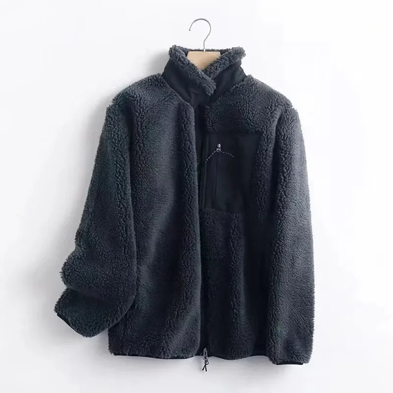 Unisex Fleece Jacket – Warm Windproof Autumn/Winter Coat