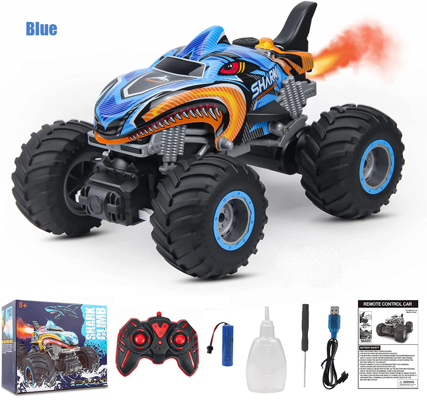 Monster Shark RC Car – 2.4GHz Stunt Vehicle with Sound, Light & Spray!